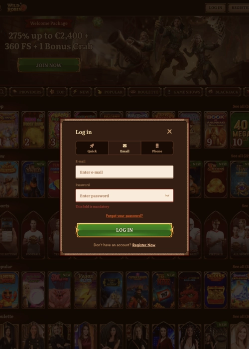 Sicherer Spieler Konto Login Wild Robin Casino